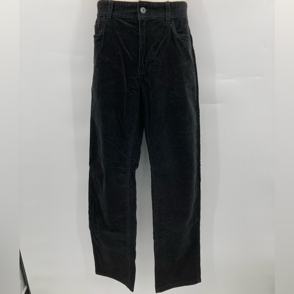Copper & Oak Men’s Black Ribbed Straight Leg Premium Stretch Corduroy Jeans